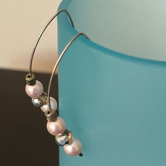 3/$17 Petite Pink Pearl Pierced Earrings - Picture 3 of 4